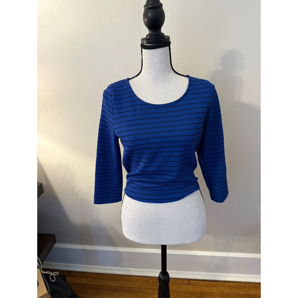 Everly Long-sleeve cropped Blue/Black Striped M
